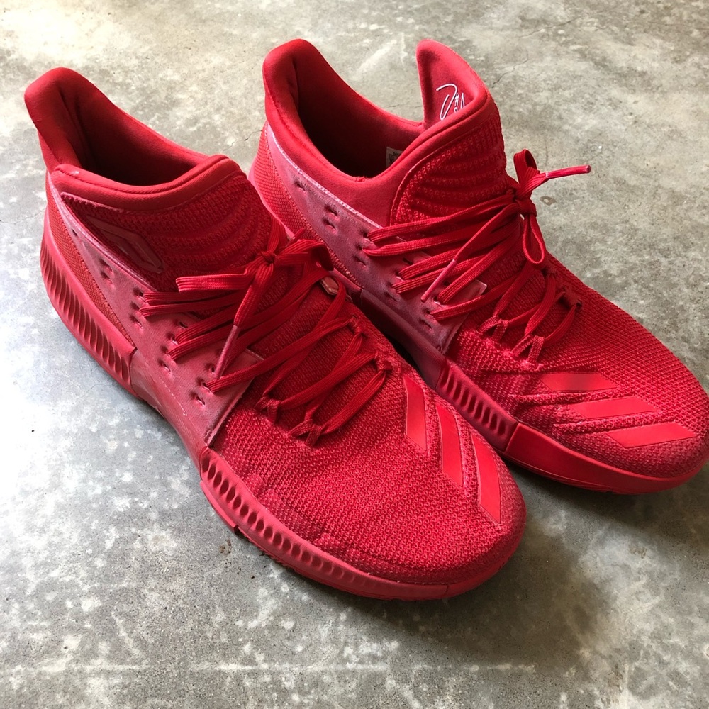 Damian Lillard red basketball sneakers